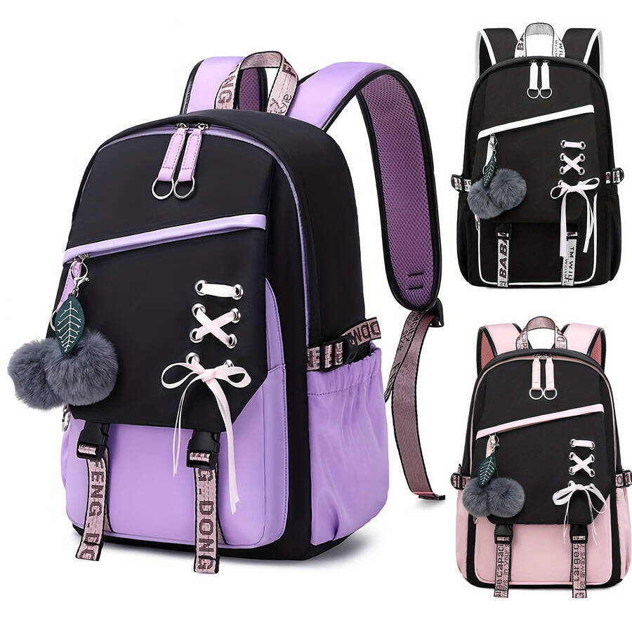 Embroidery Bag - Nowy, pojemny plecak sportowy dla uczennic