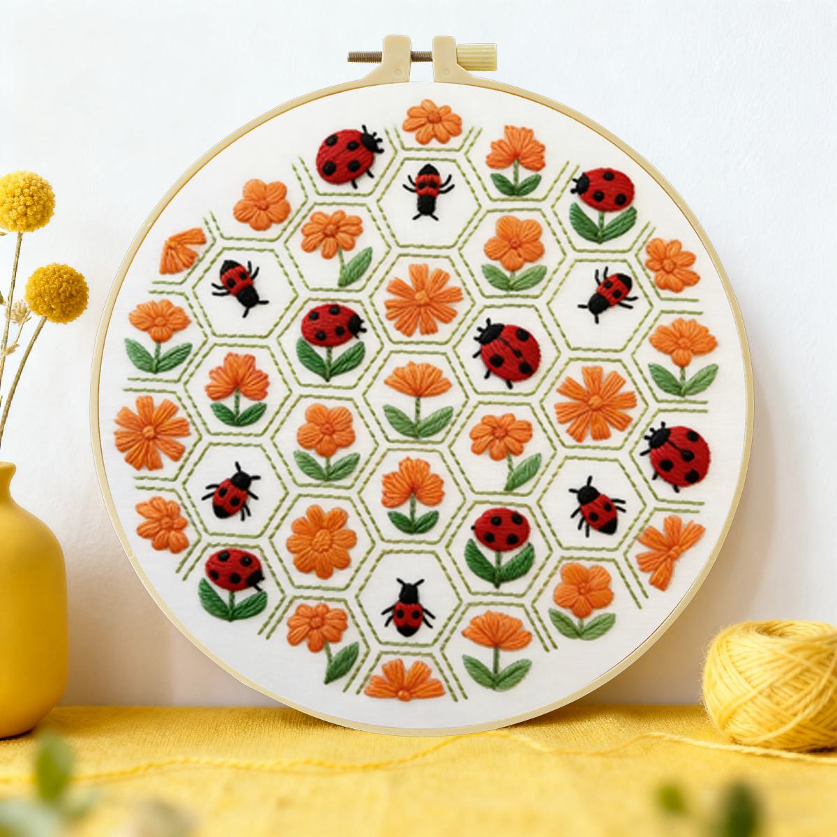 Embroidery Lady Bug - 1 szt. 20X20CM/15X15CM 7,87/6,3 cala Zestaw
