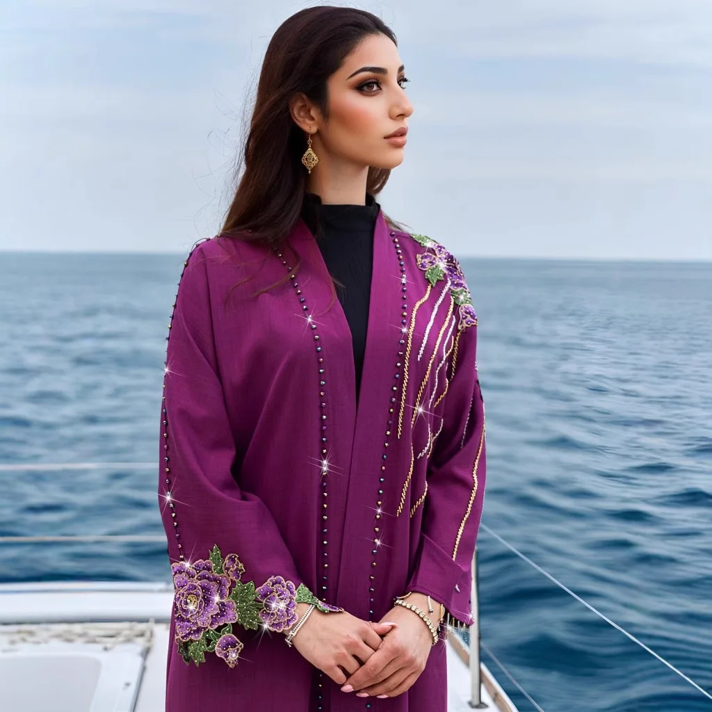 Haftowana Otwarta Abaja Dubaj  – Embroidery Kebaya recenzja i cena